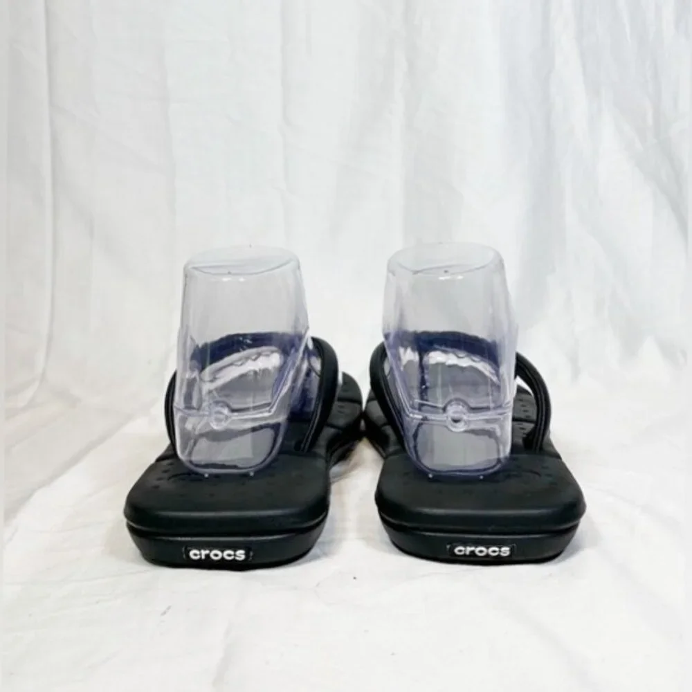 Crocs Womens Black Captiva Cushioned Thongs Flip Flops~9~ - Picture 4 of 6